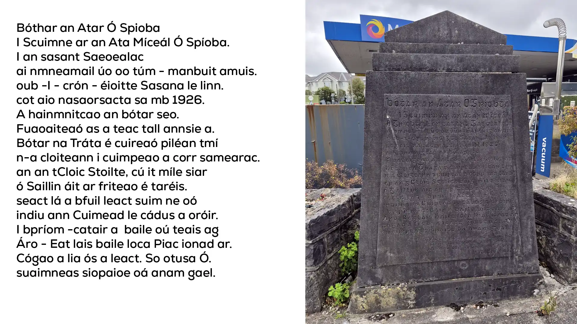 MONOLITH Salthill irish Translation