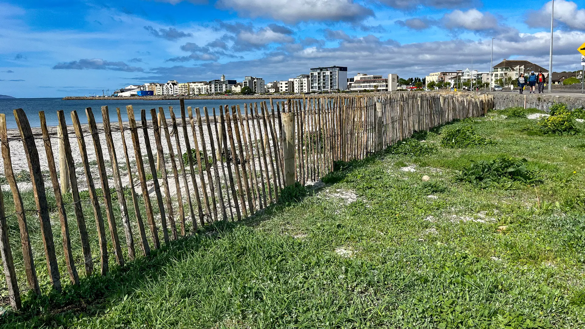 The dune fencing on grattan was installed on the second of May, 2025. This image shows the first line of fencing going up.