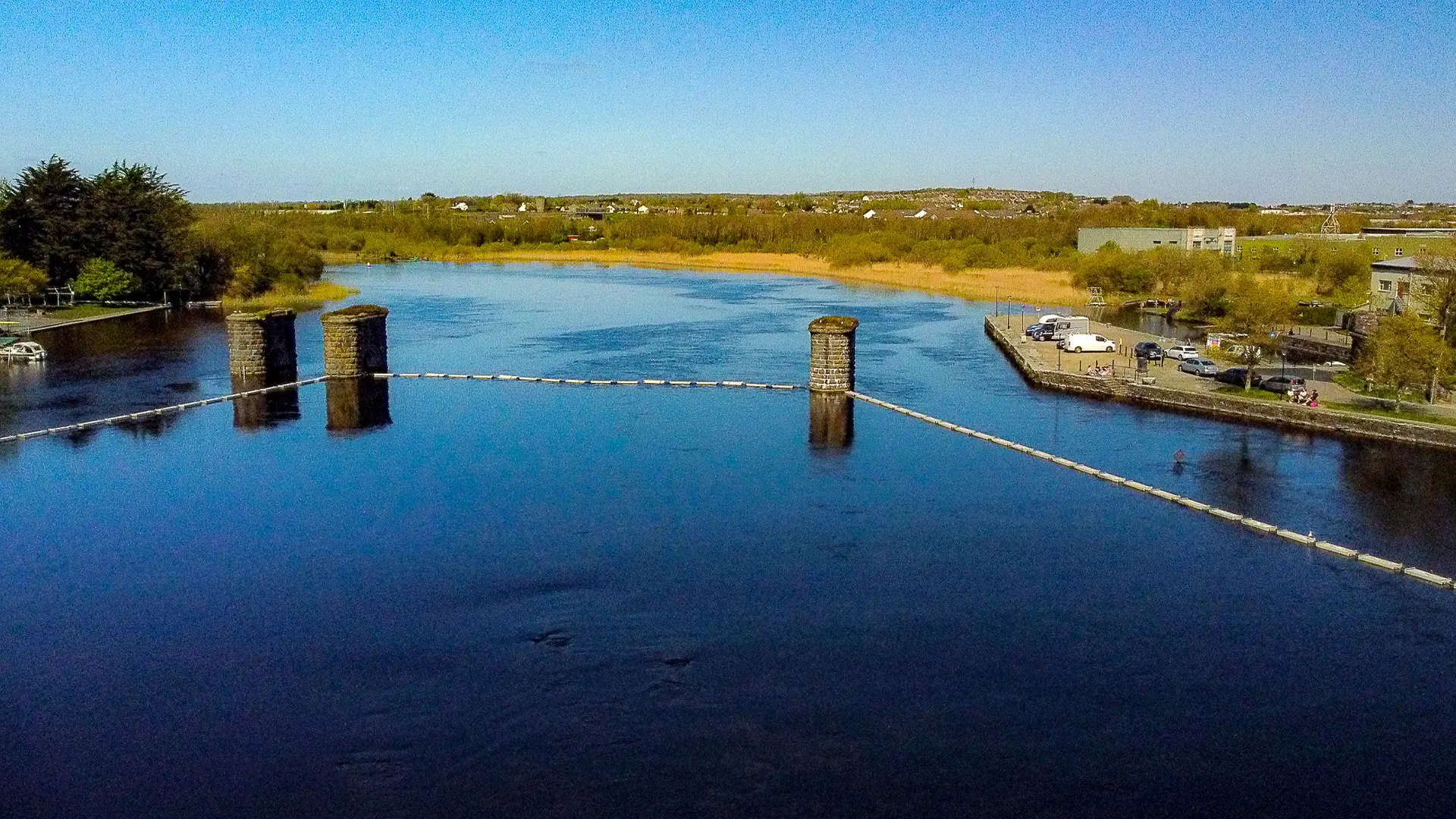 Old railway pillars in lough corrib.