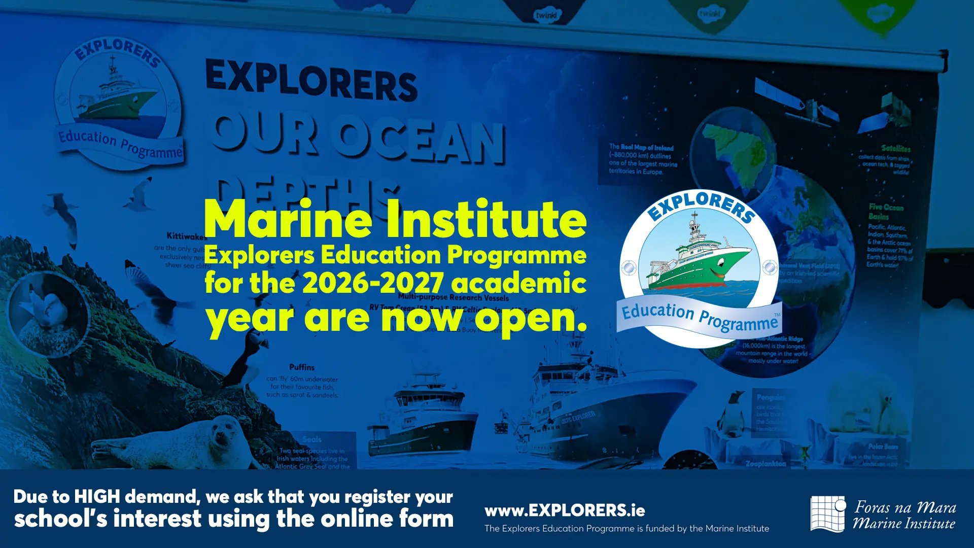 Explorers Education Progamme for schools application for 2026 and 2027